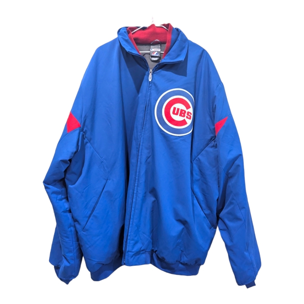 Chicago Cubs Majestic Authentic Jacket Men's 3XL Blue Full Zip Fleece Lined